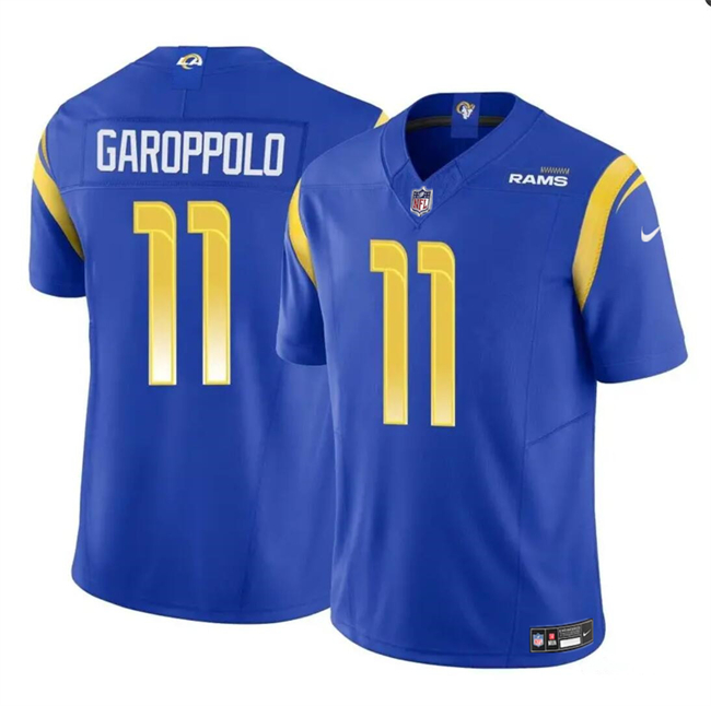 Men's Los Angeles Rams #11 Jimmy Garoppolo Blue 2024 F.U.S.E. Vapor Untouchable Football Stitched Jersey